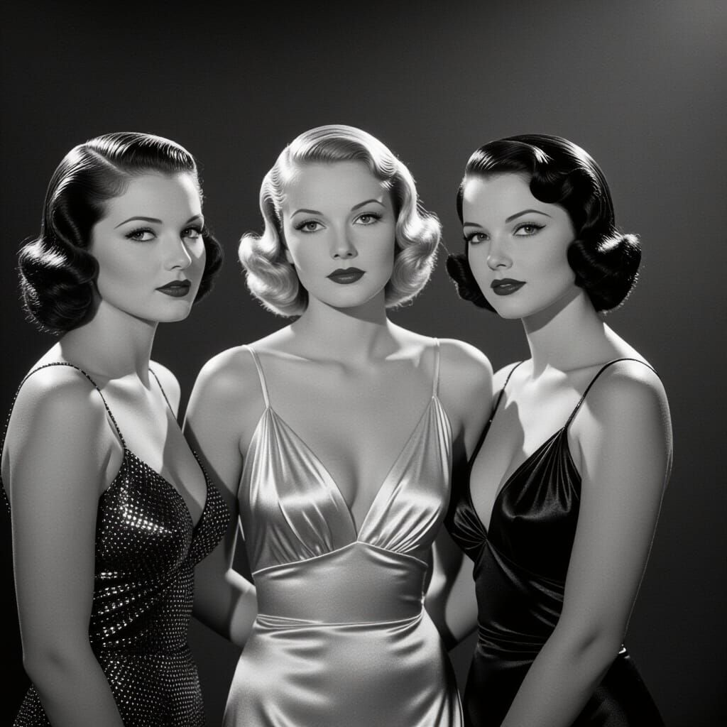1930s Glamour: Space Girls in Classic Hollywood Style