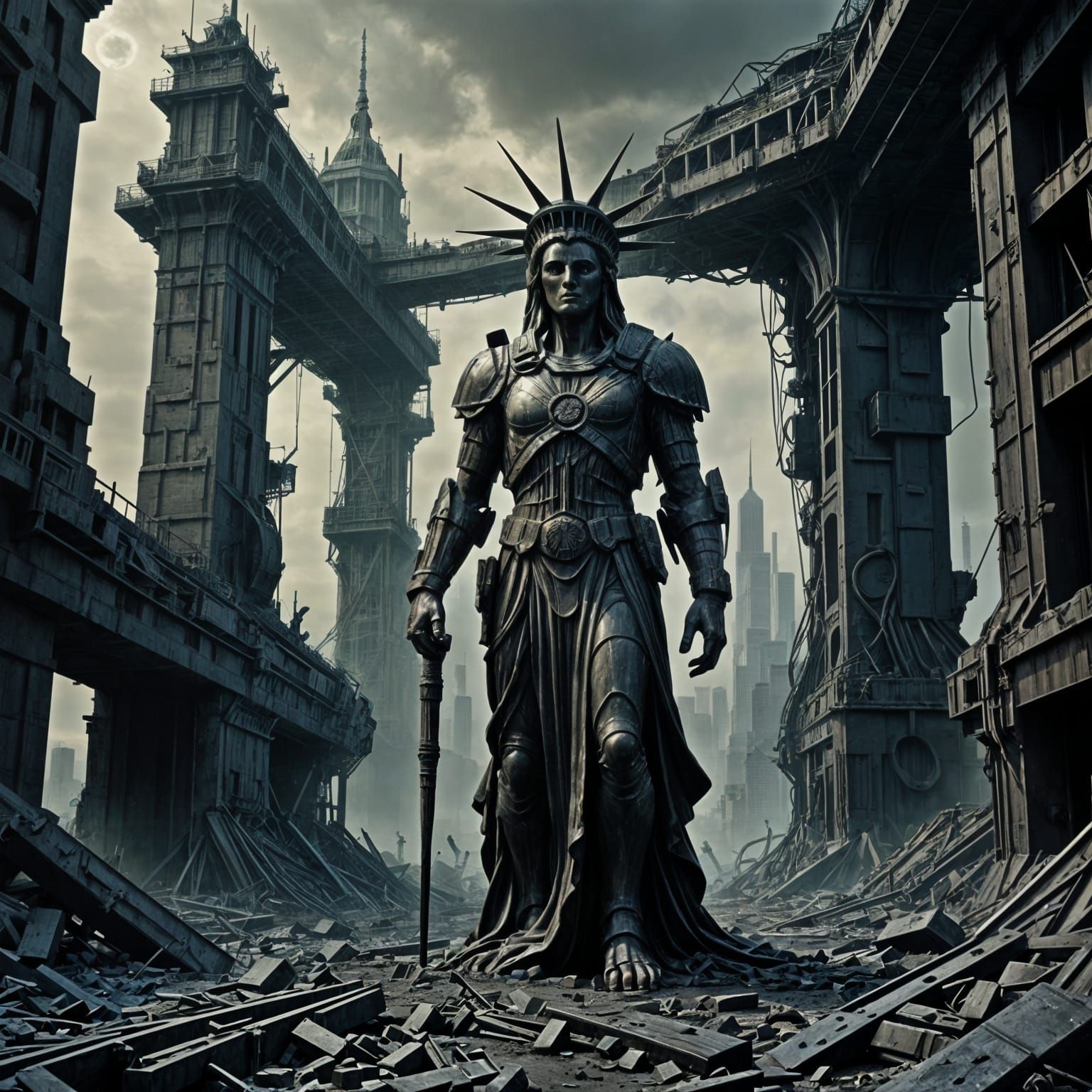 Post-Apocalyptic Wasteland in Cyberpunk Style