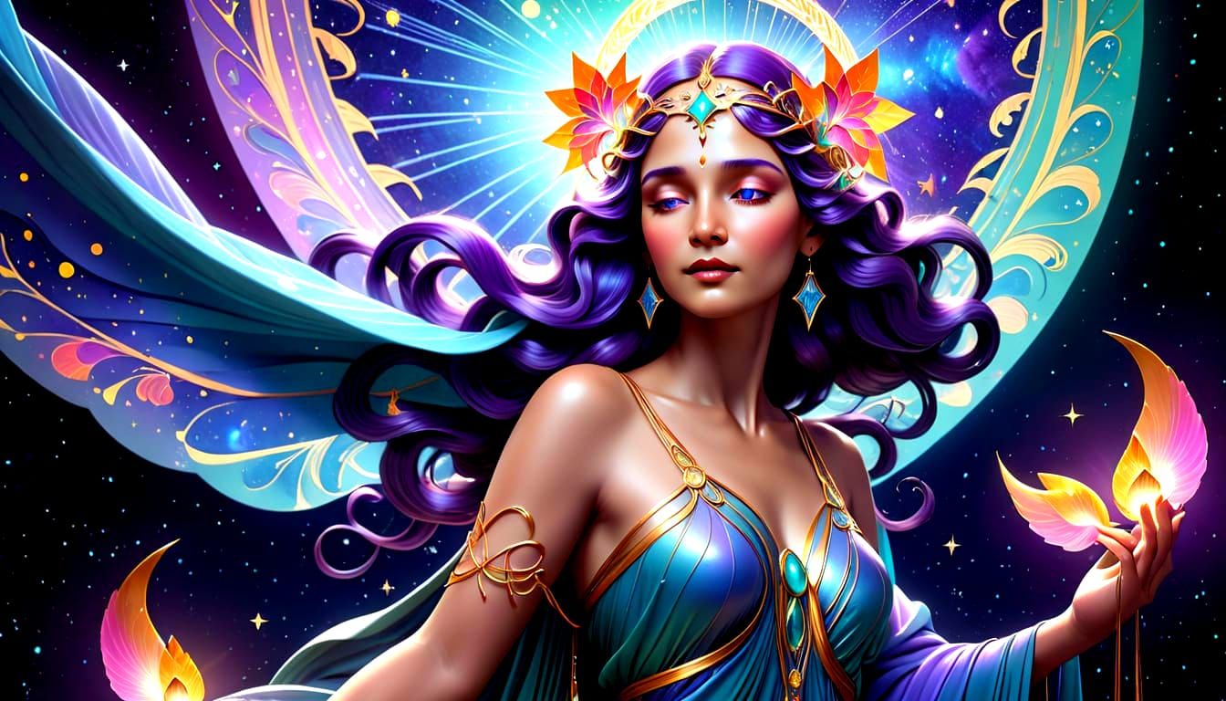 Ethereal Art Deco Portrait in 3D Render