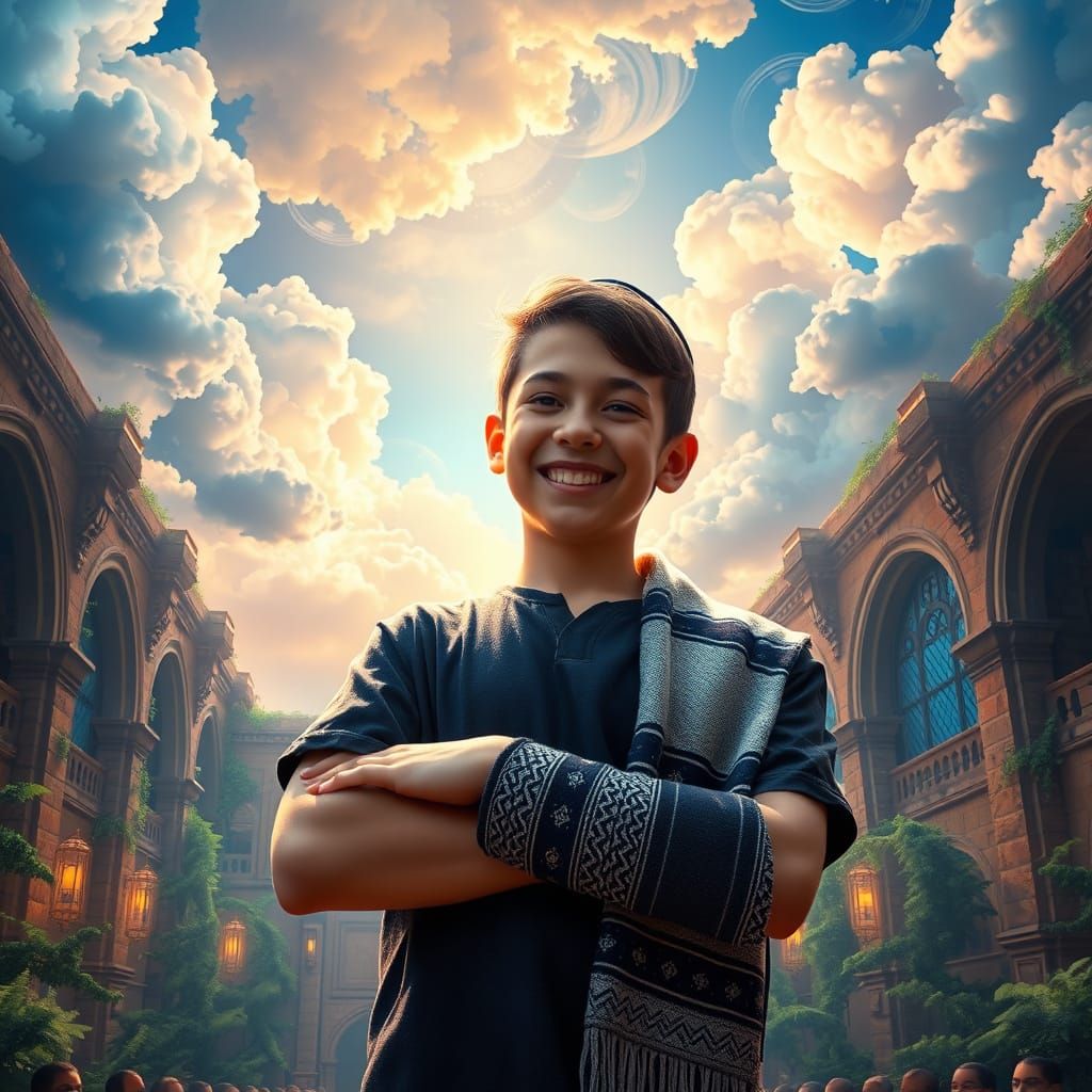 Boy Celebrates Bar Mitzvah in Vibrant, Dreamlike Synagogue S...