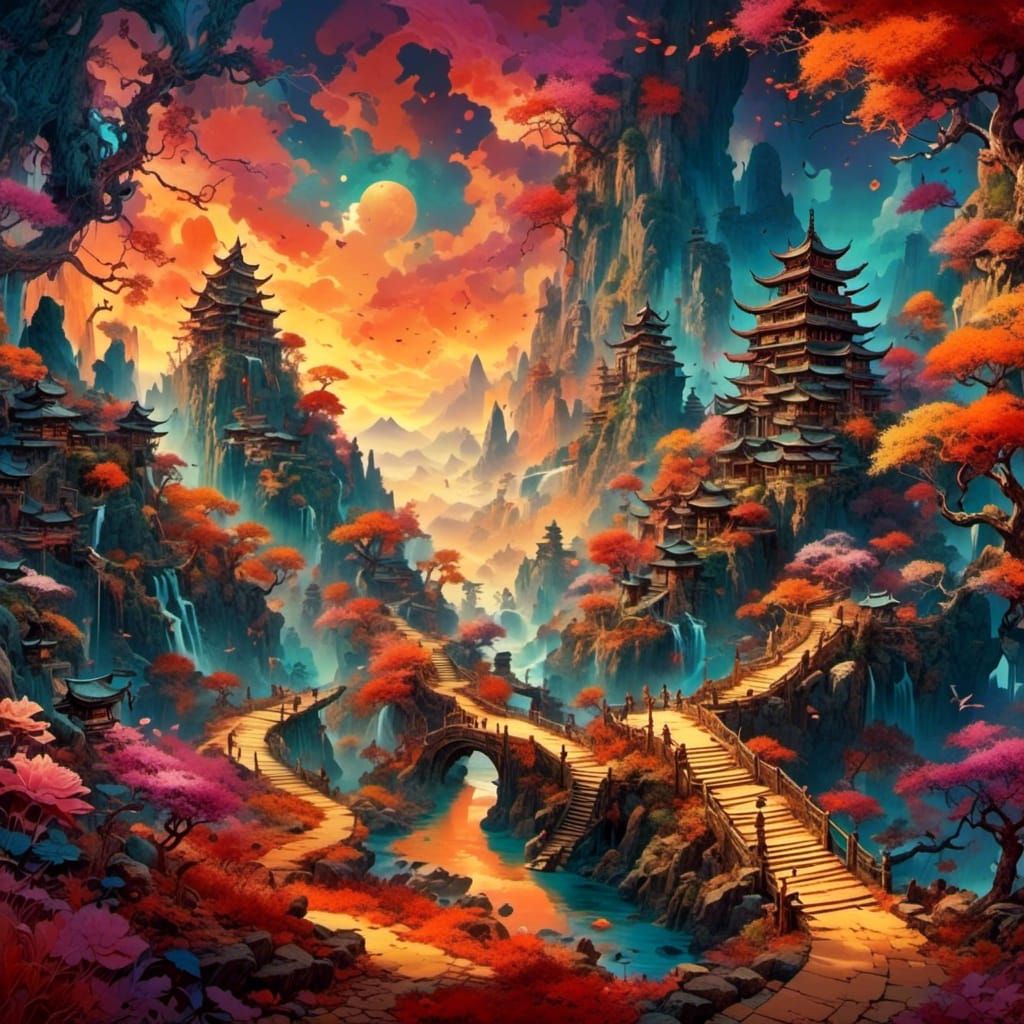 Alien Feywild Realm: Fantasy Landscape Concept Art