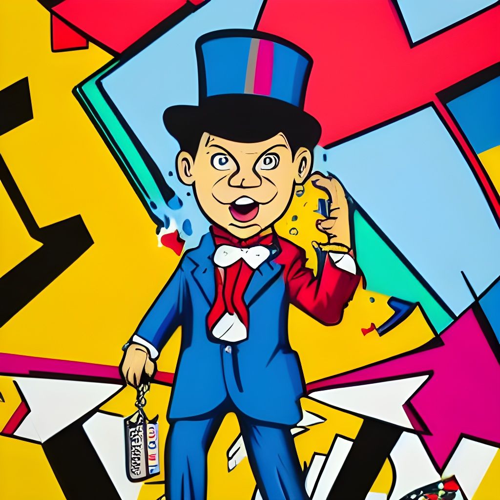Richie Rich Graffiti Pop Art in Bauhaus Style