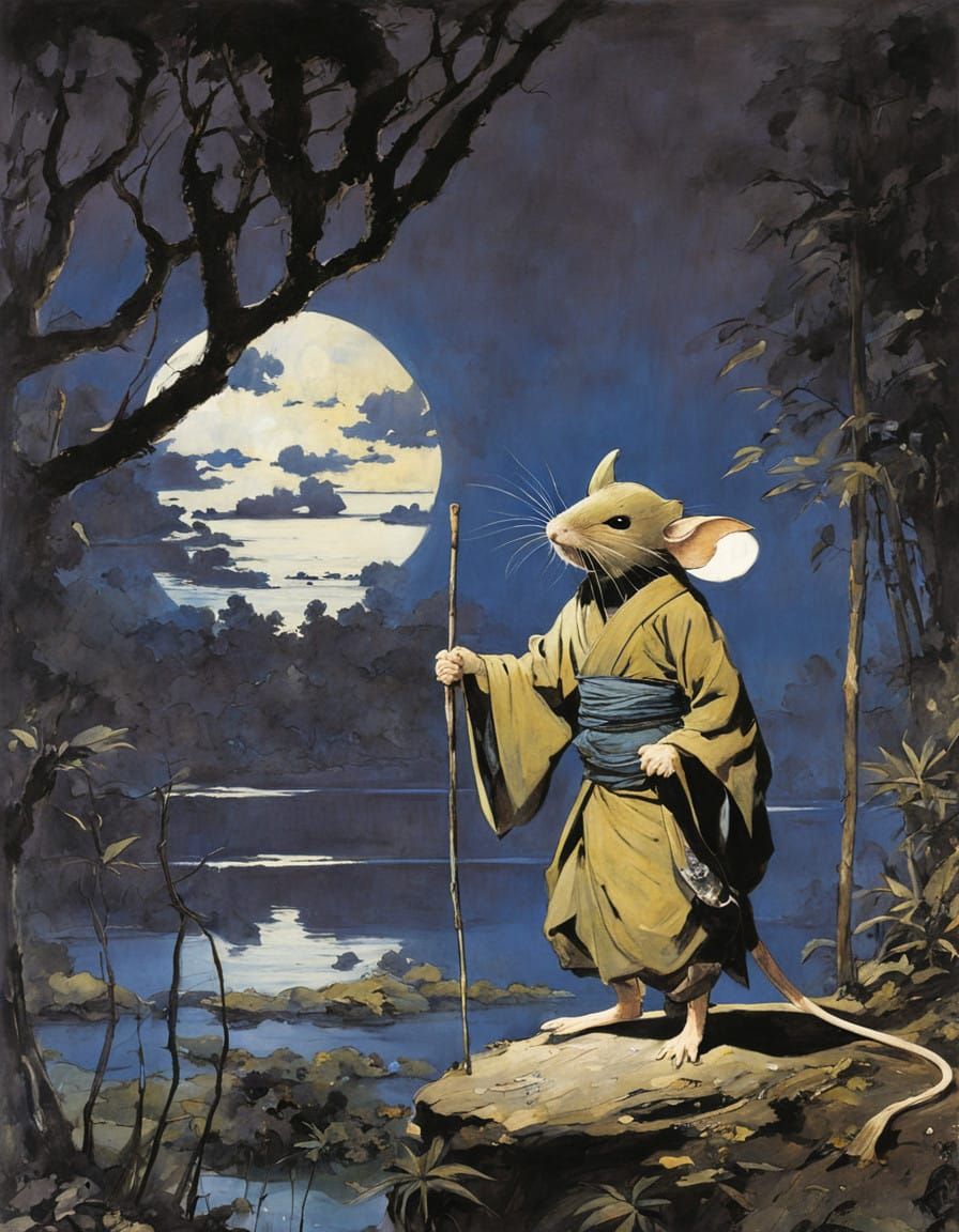 Mouse Ninja in Moonlit Splendor