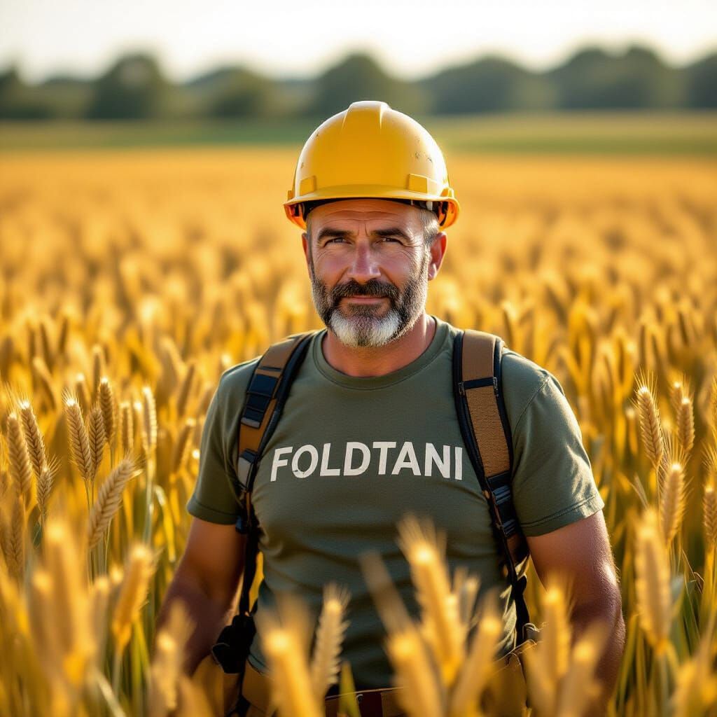 Italian Geologist Walks Through Wheat Field