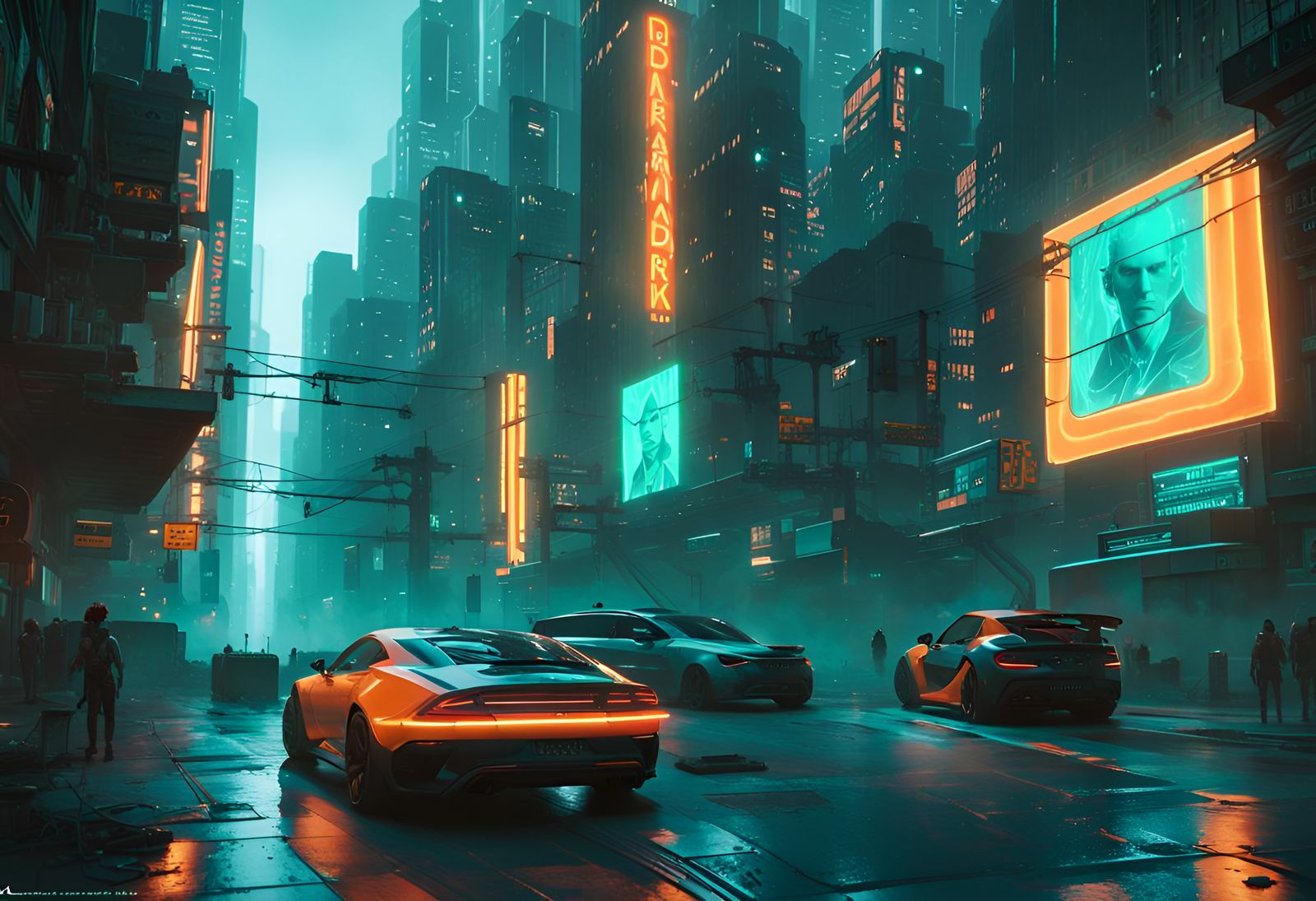 Cyberpunk Matrix City Concept Art in 8K