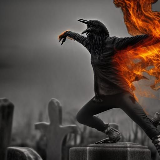 Crowman dancing on the grave