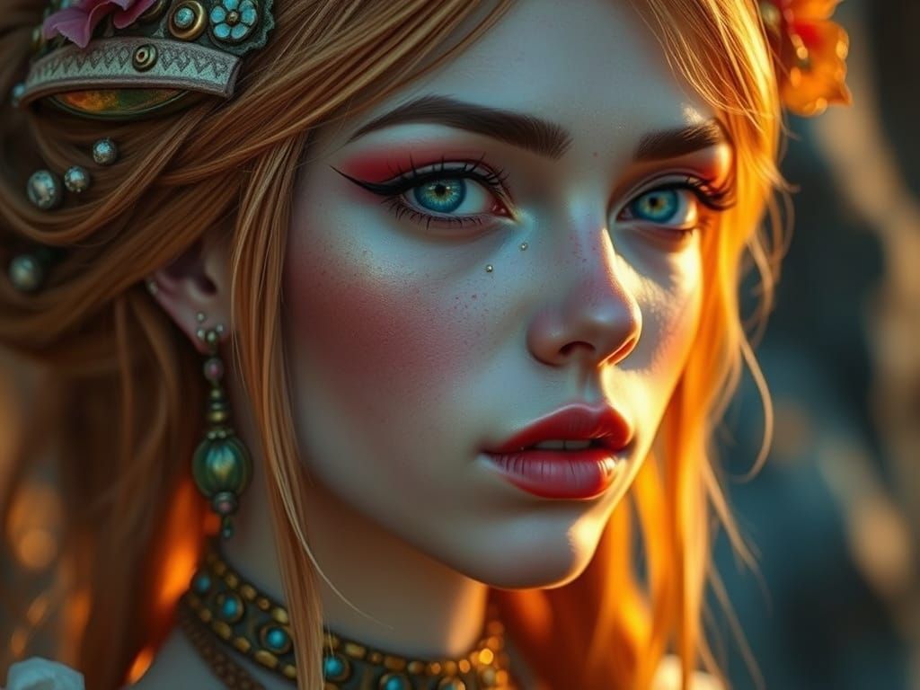 Whimsical Fairytale Portrait in Cinematic Realism