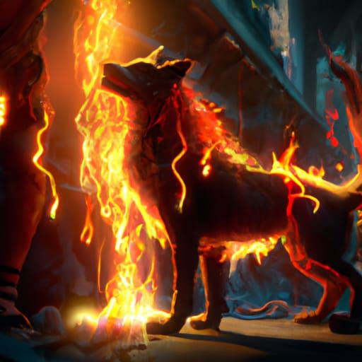 Fiery Dog: Dark Fantasy Concept Art