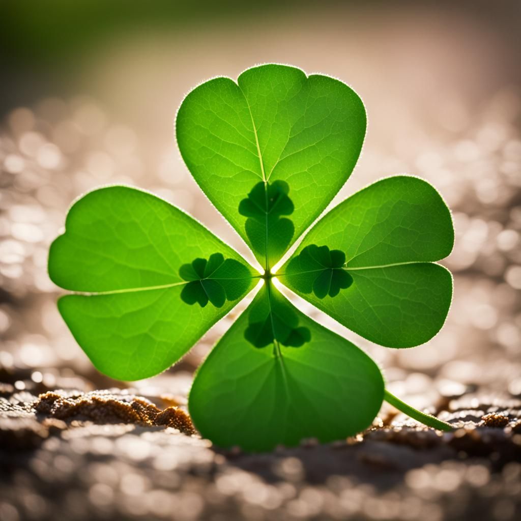 Lucky Four-Leaf Clover Close-Up Photography