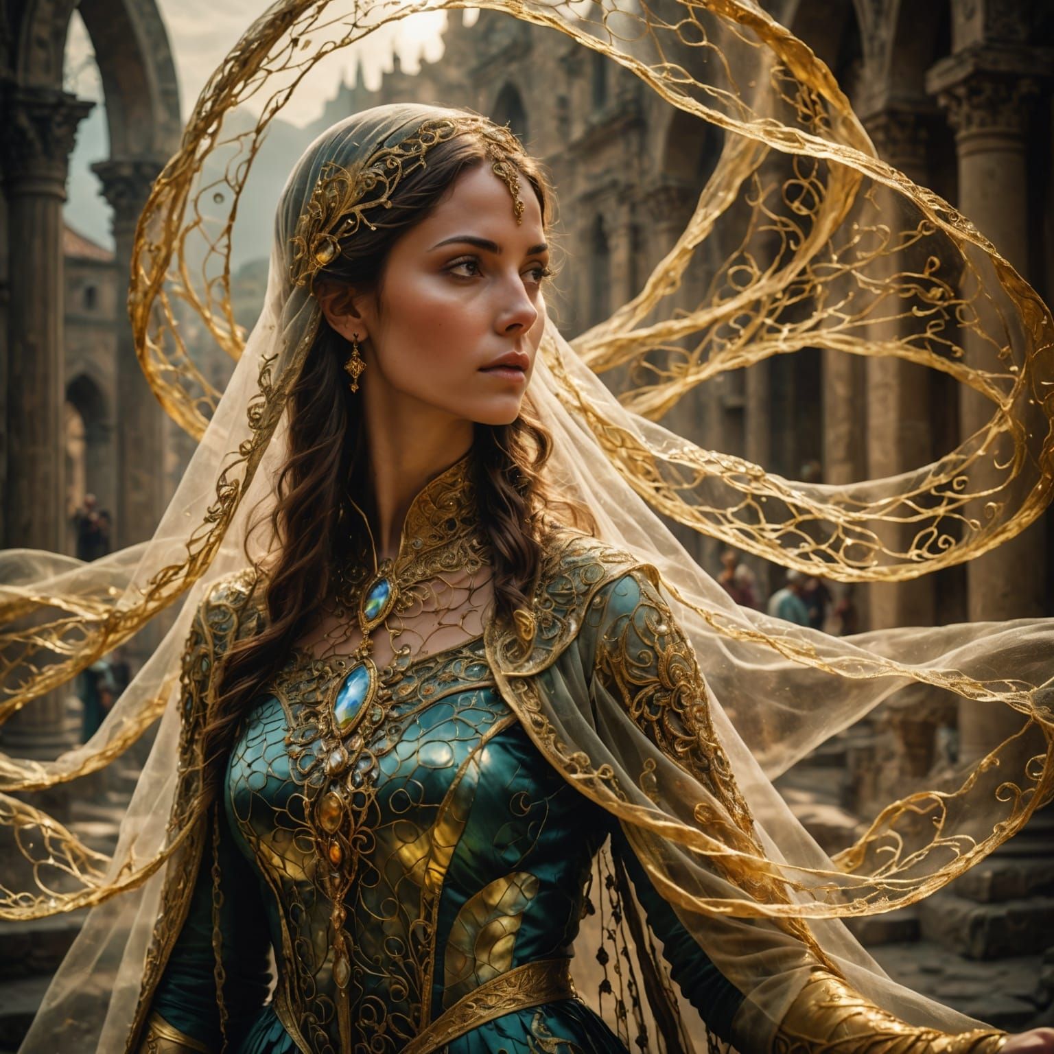 Mystic Veil Between Worlds: A Hyperdetailed Fine Art Piece