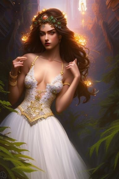 New Year Bunny Goddess in Hyperdetailed Portrait