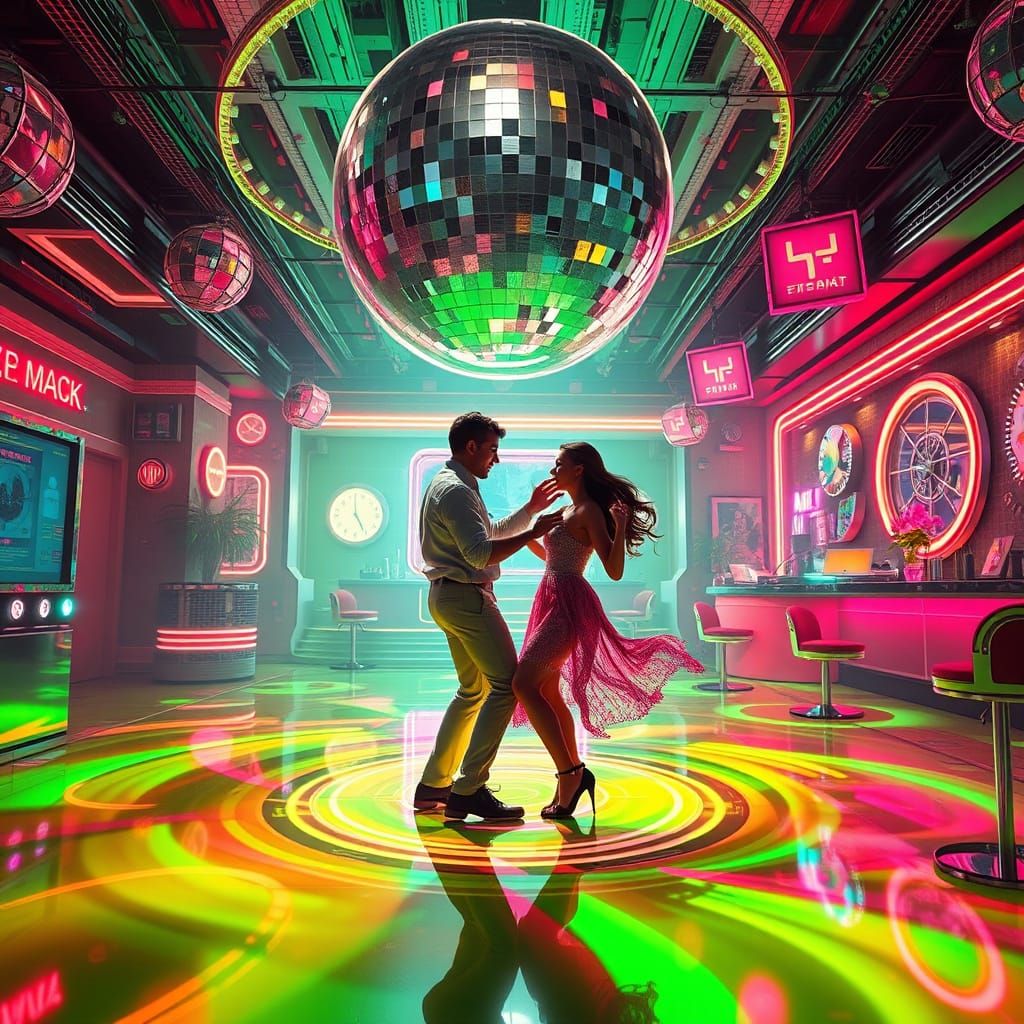 Couple Dancing at the Disco 