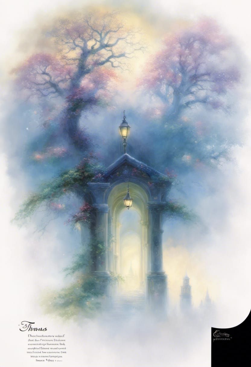 Ethereal Fantasy Scene in Kinkade Style