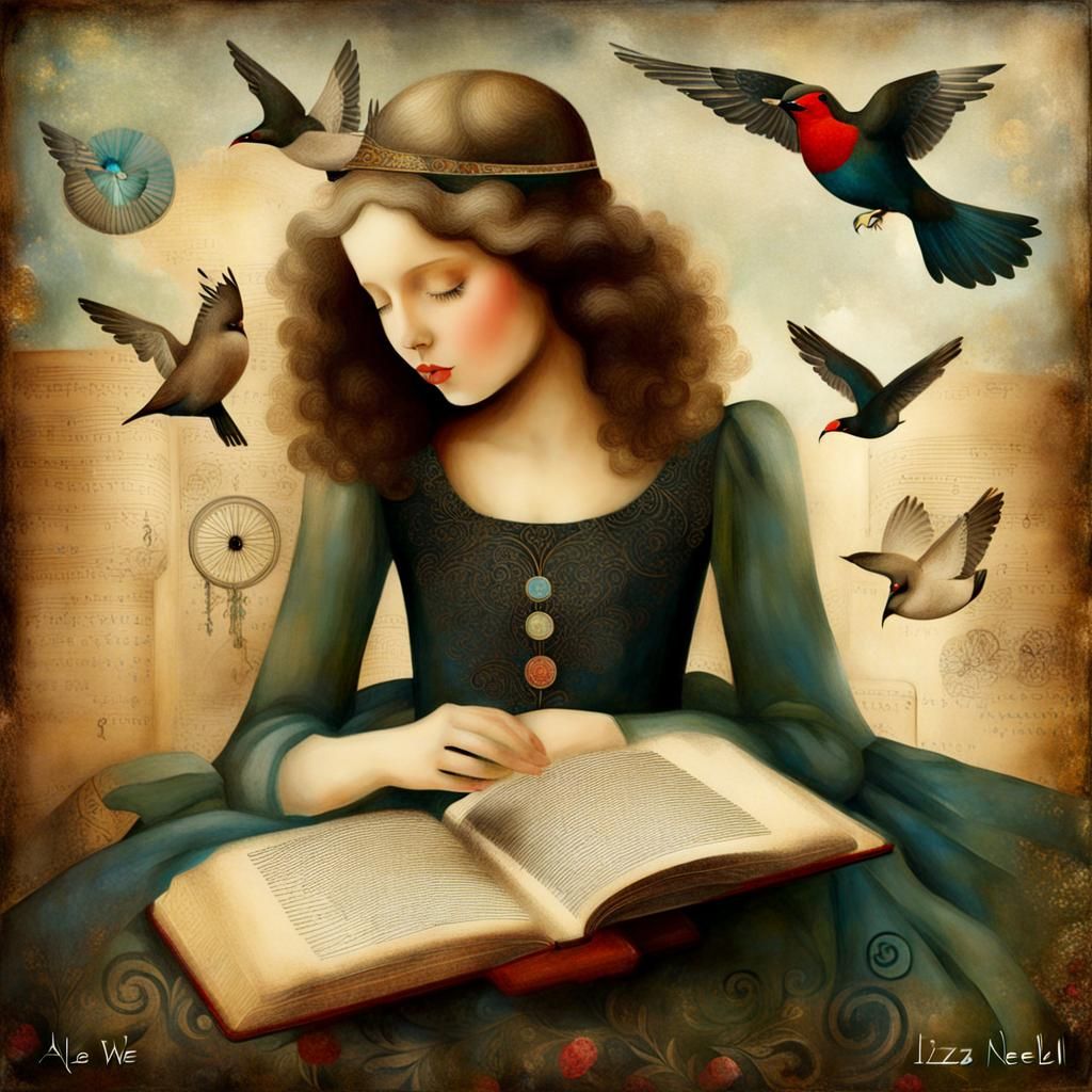 Whimsical Reading Art Inspired by Book Illustration