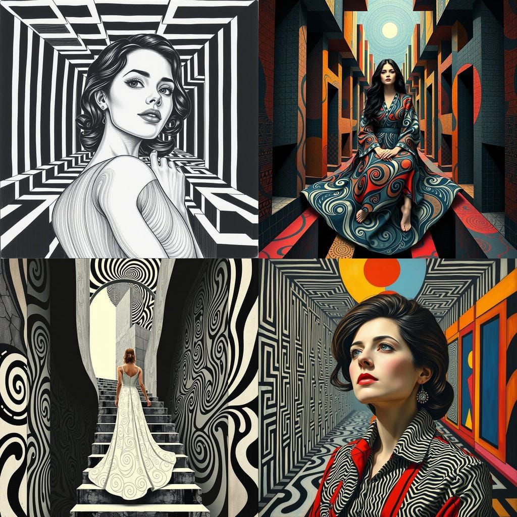 Inspirational Artistic Mashup in Geometric Abstraction