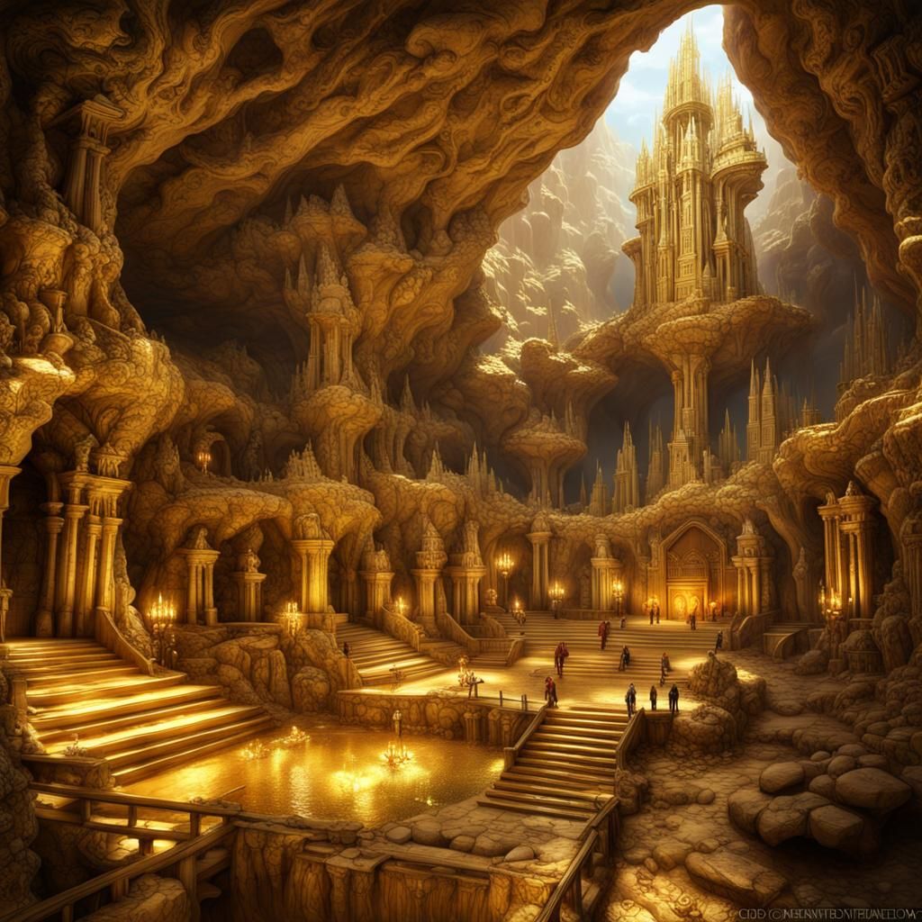 Gothic Atlantis: Underground Metropolis in Sparkling Gold