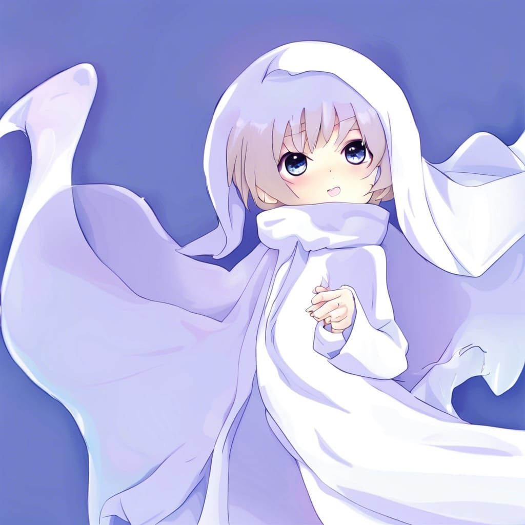Cute Ghost in Anime Style