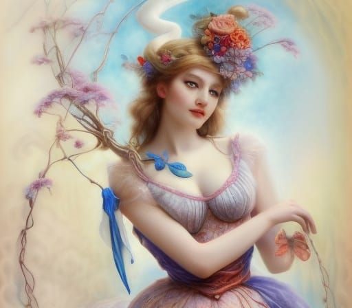 Alice in Wonderland: Hyperrealistic Erotic Portrait