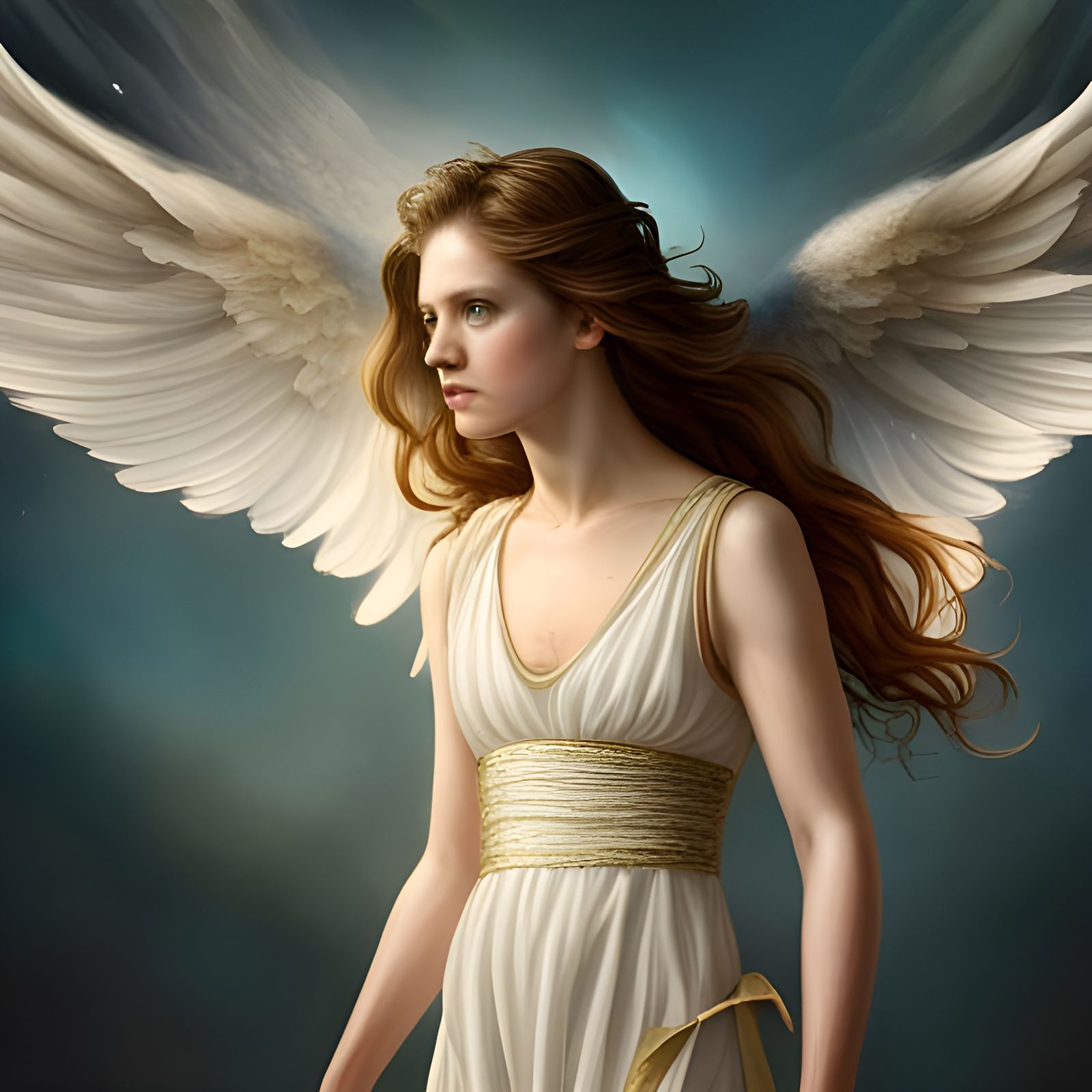 Fallen Angel with Scarred Wings: Digital Art