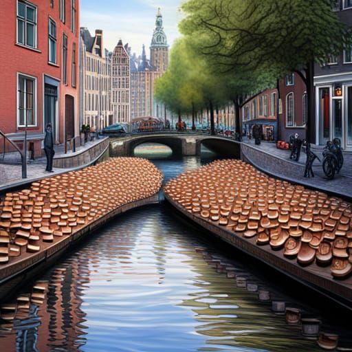 Amsterdam Clogs: A Surreal Hyperrealistic Scene