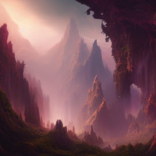 Fantasy Choir: Detailed Matte Painting in Deep Color