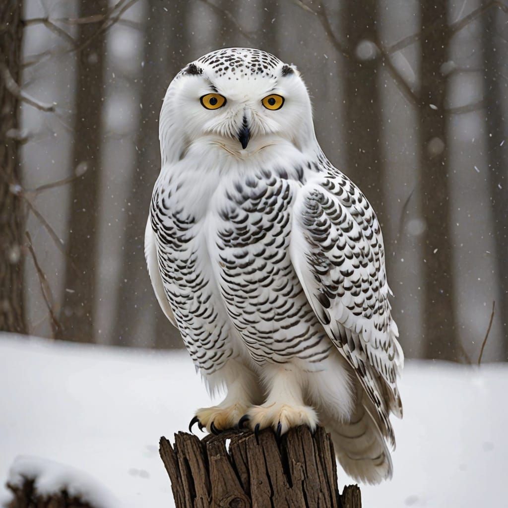 A Majestic Snowy Owl in Winter Habitat