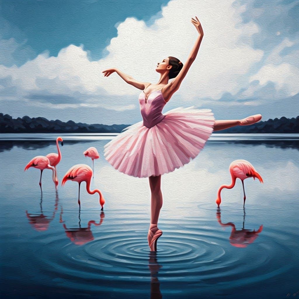 Ballerina in Monochromatic Serenity