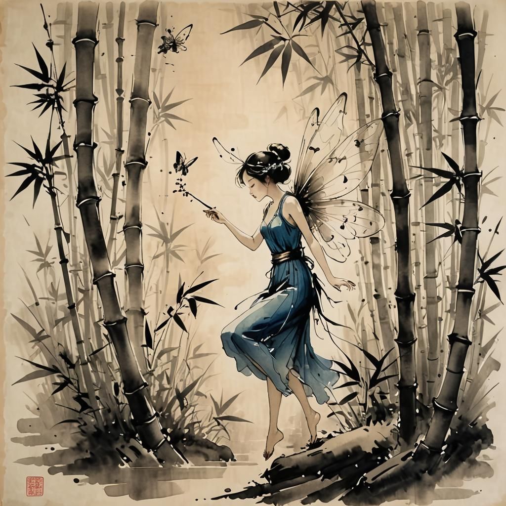 Fairy in a Bamboo Forest