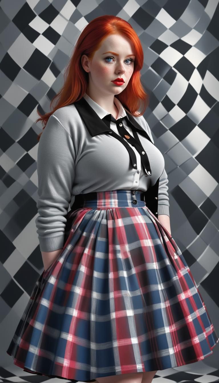 Plus-Sized Model in Surreal Hyperrealism Style