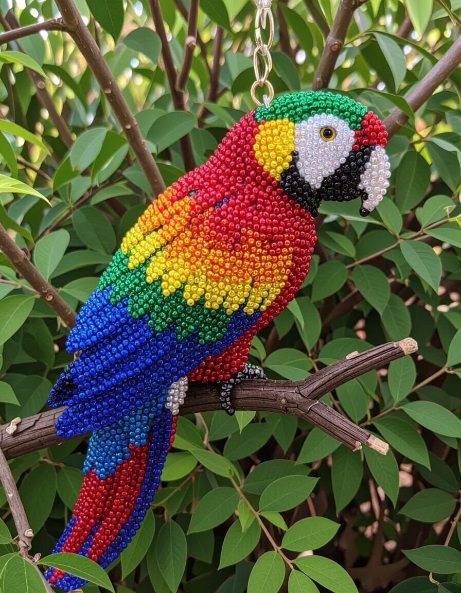 Glass Bead Macaw Parrot in Natural Habitat