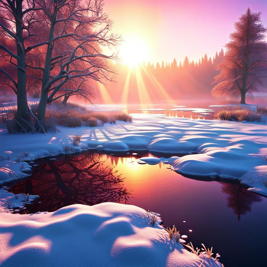 sunrise on a winter's morning