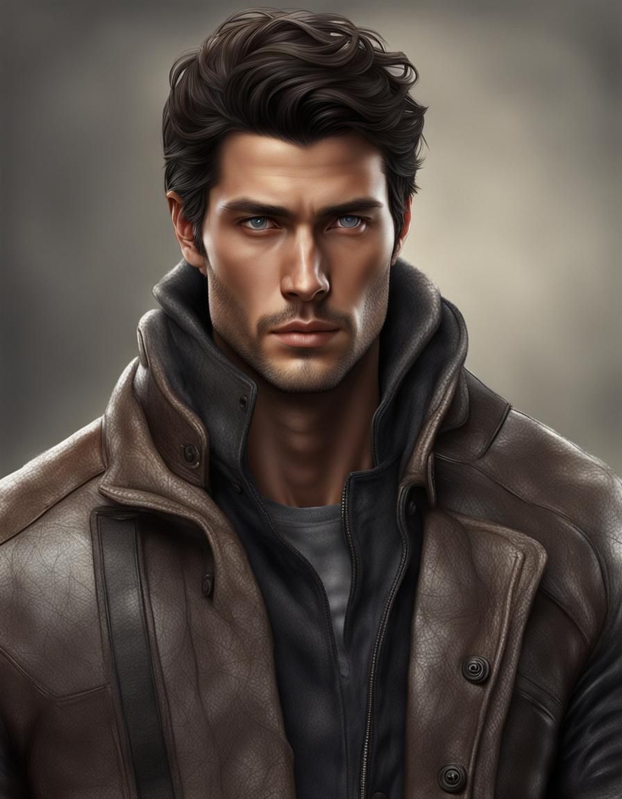 Realistic Portrait of a Handsome Man