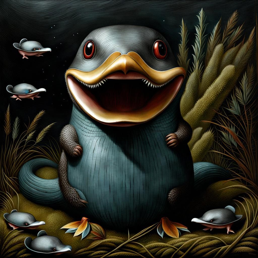 Grimdark Surreal Platypus in Agony