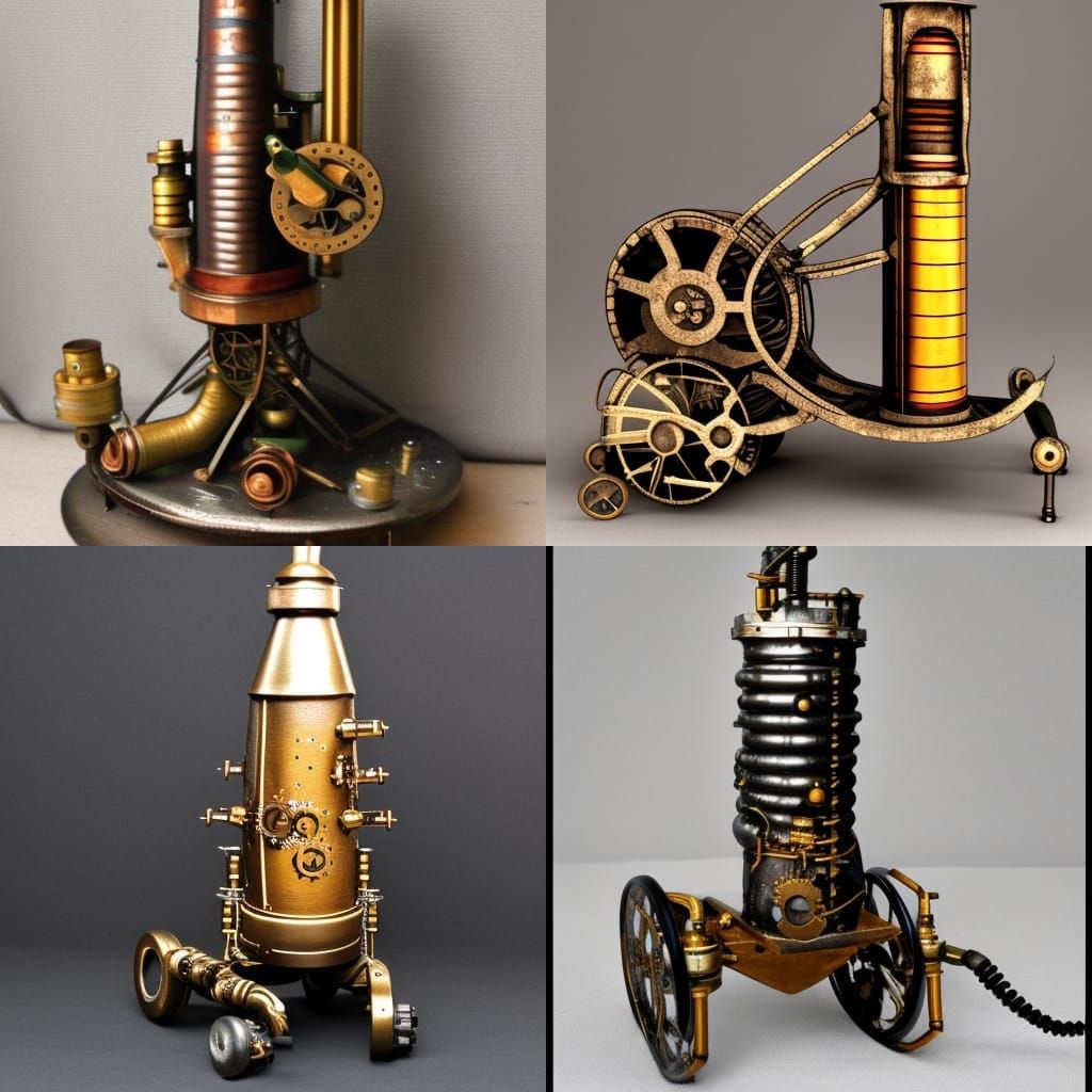 Steampunk Coal Rocket Engine in Retro Style