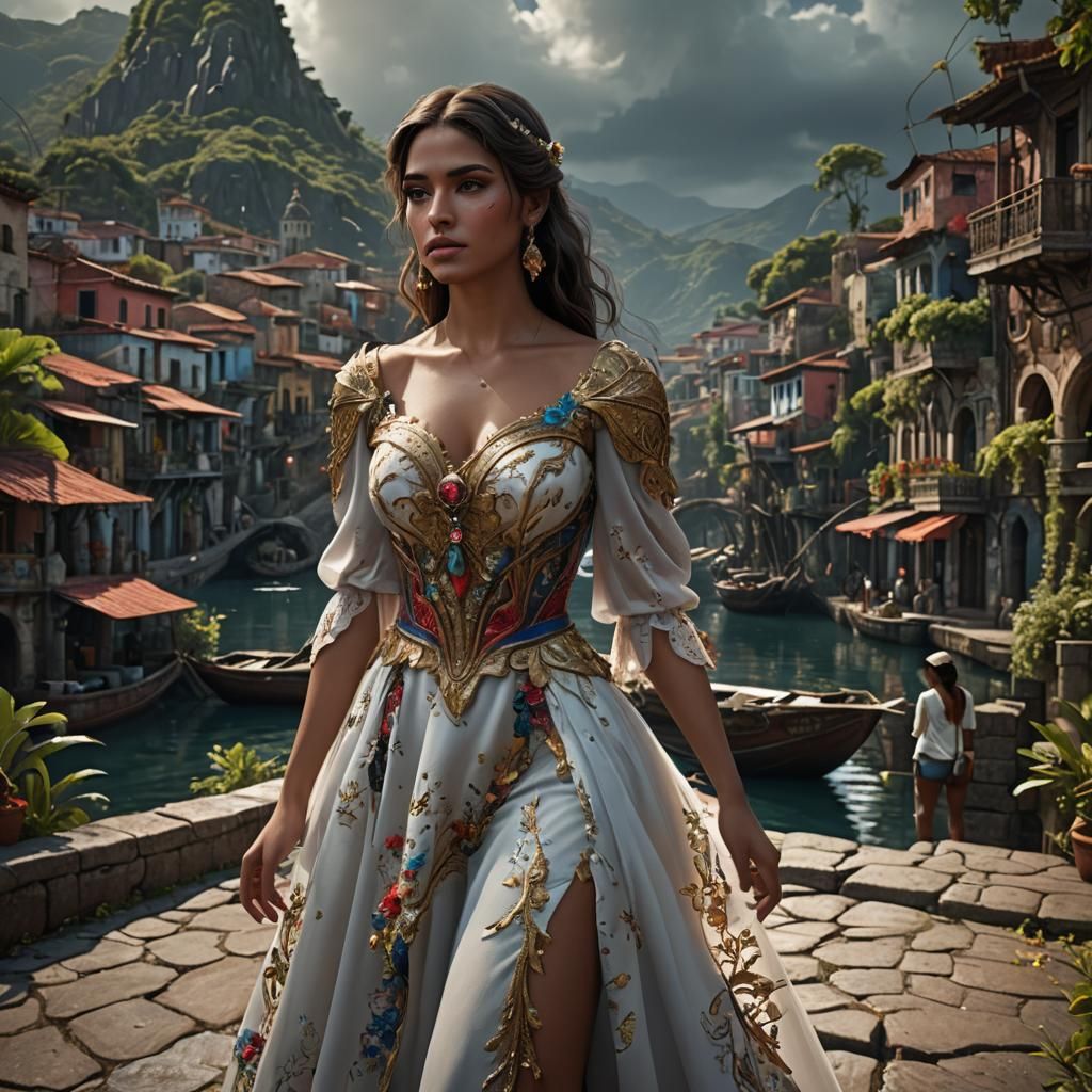 Venezuelan Beauty in a Detailed Digital Painting