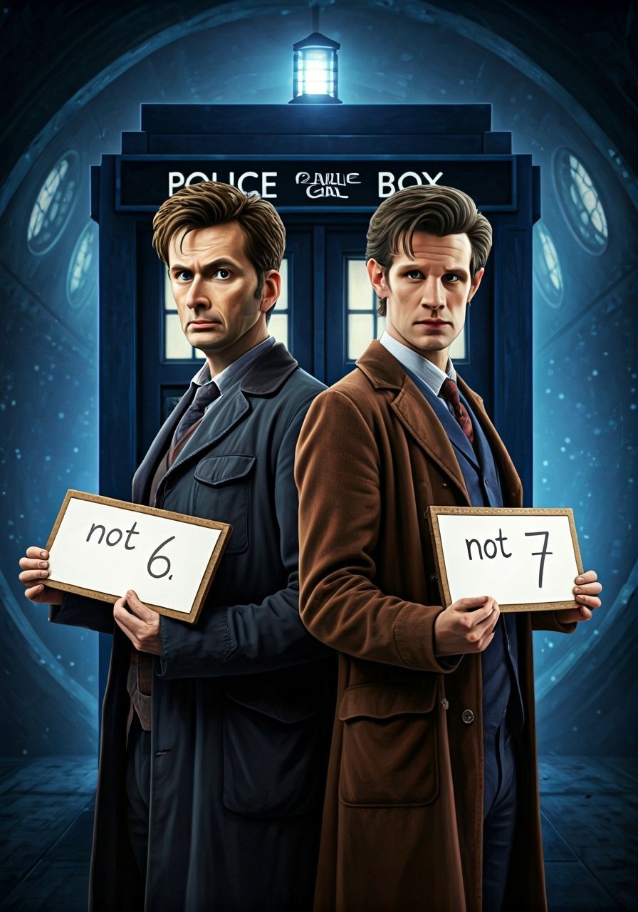 Doctor Who Duo: Tennant & Smith with TARDIS
