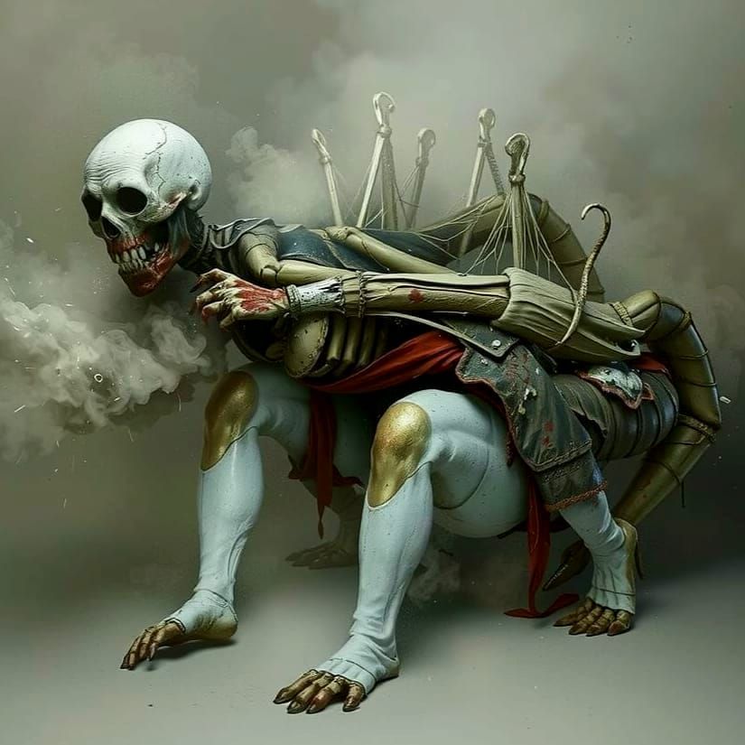 Horrifying Bandaged Creature in Eldritch Haze