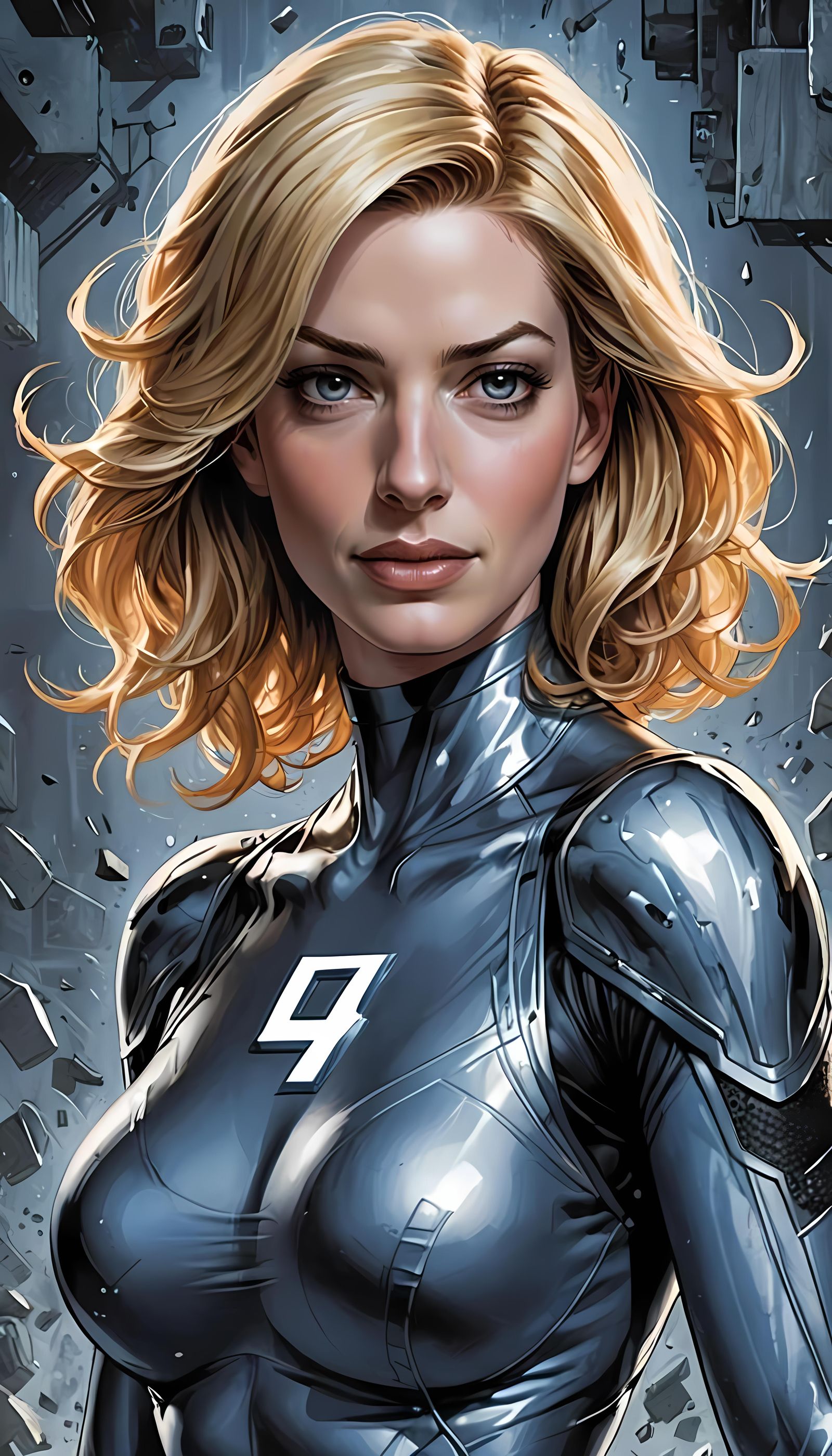 Anne Hathaway as Susan Storm: Comic Book Art