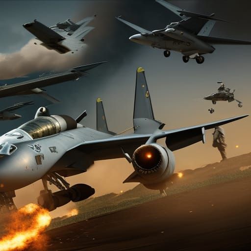Air Force in 3D Game Cinematic Style