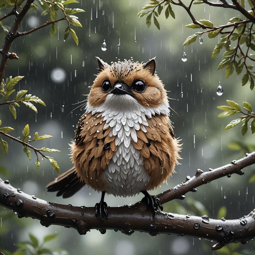 Eurasian Wren in Anime Style with Psychedelic Details