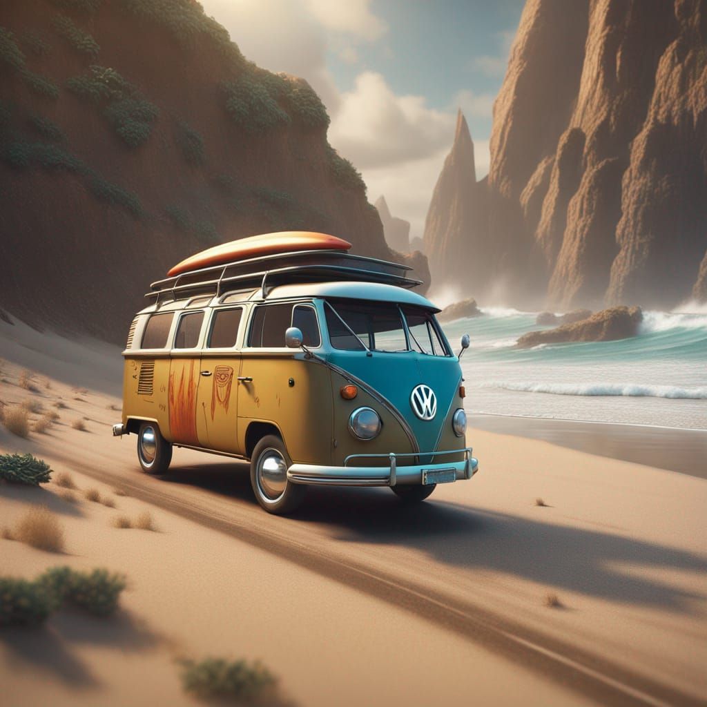 VW Bus Road Trip: Surf, Sand, and Sea