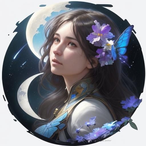 Butterfly on Earth-Flower, Hyperdetailed Concept Art