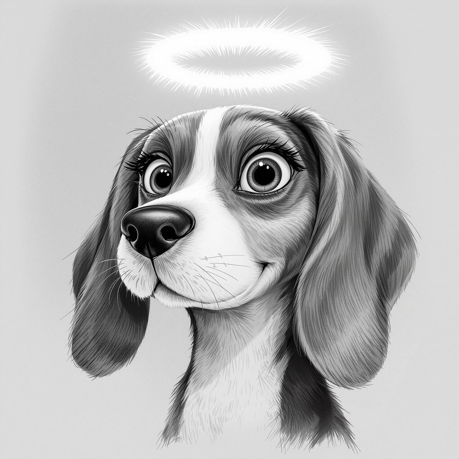 Whimsical Disney-Inspired Beagle Angel