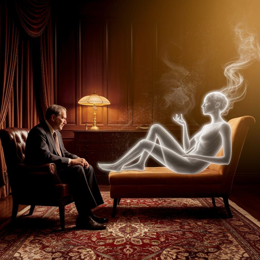 Ethereal Ghost Therapy Session in Vintage Study