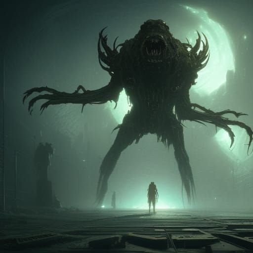 Space Horror Monster in Dark Fantasy Art