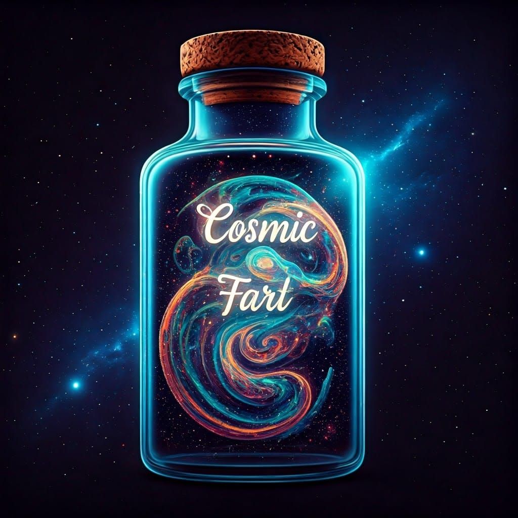 Ethereal Cosmic Fart in a Glowing Vial