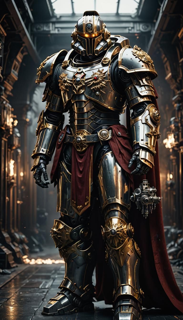 Imperial Knight Space Marine in Hyperrealism Style