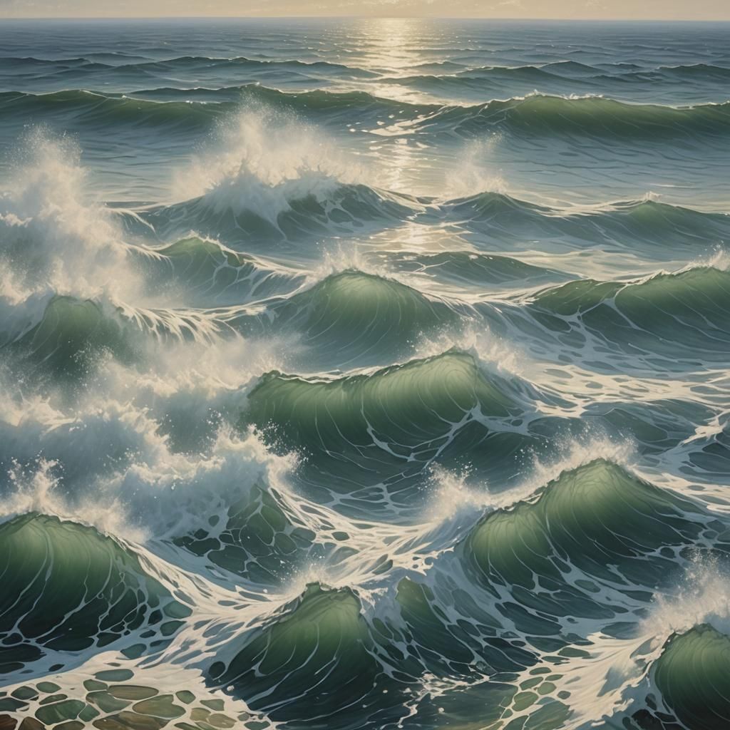 Sea Mist in Hyperrealistic Post-Impressionism