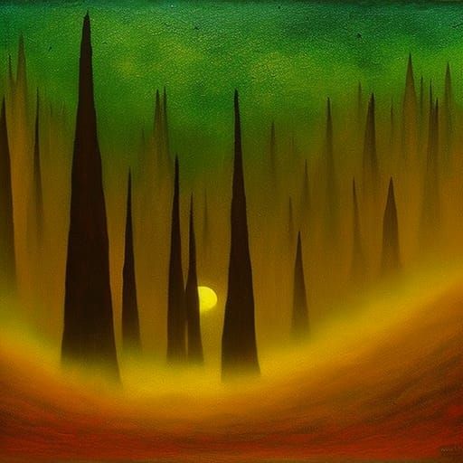 Stalactite Cave Inspired by Expressionism and Surrealism