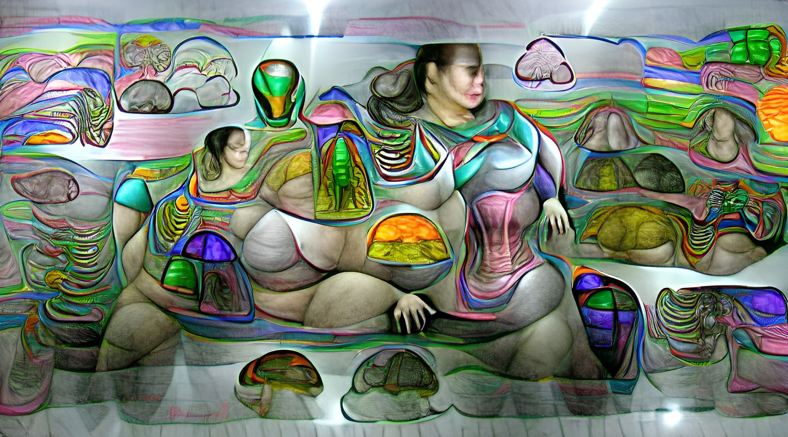 Surreal Reflective Portrait of a Curvy Woman